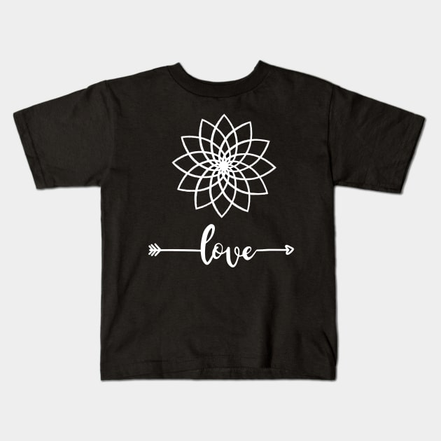 Mandala Yoga Kids T-Shirt by Liniskop